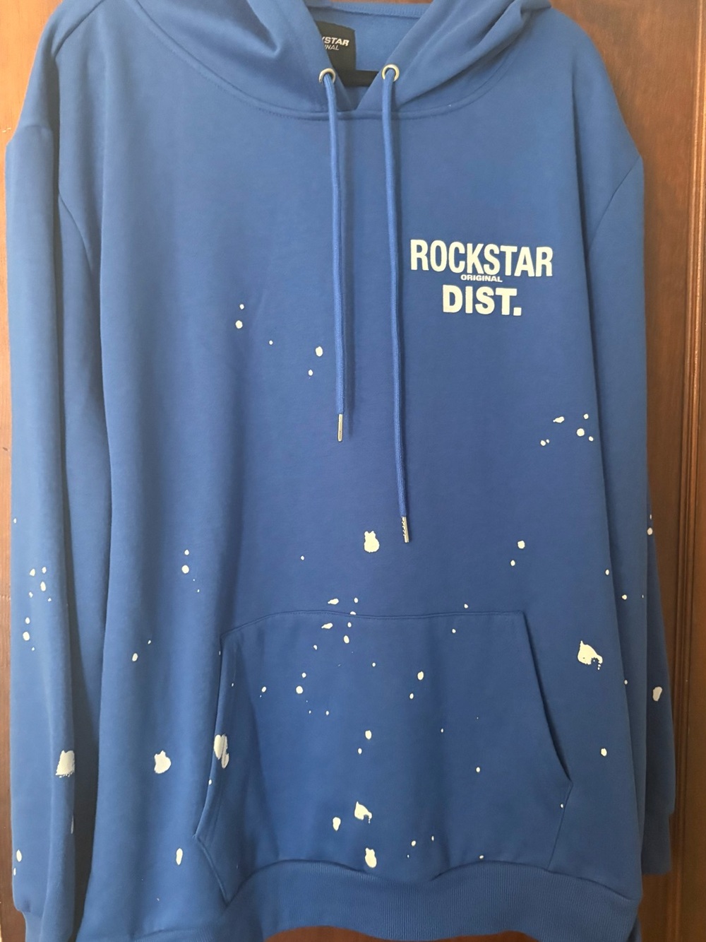 Rockstar Original Dist. Blue Paint Splatter Hoodie